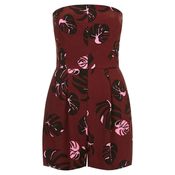 NWT Topshop Tropical Bandeau Playsuit - Picture 5 of 8